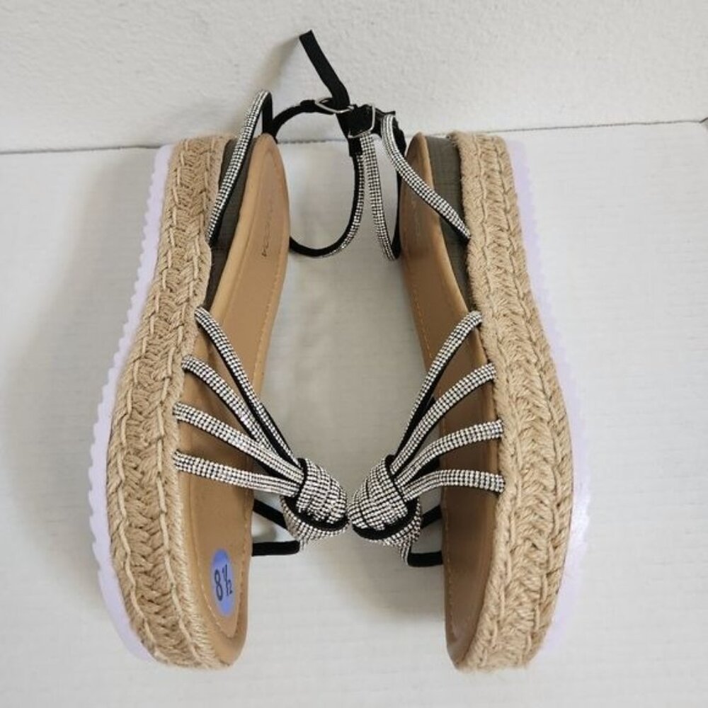 Top moda Knotted Rhinestone Wedge Sandals Bling Bling Platform Size 8,5 - Picture 6 of 9